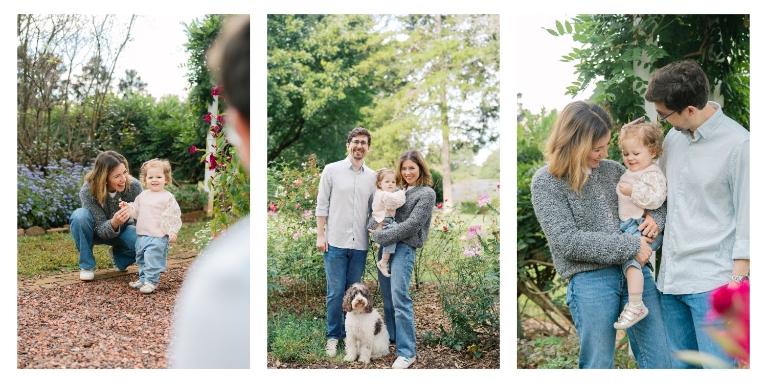 Summer family photos in the garden at Barrington Hall Roswell
